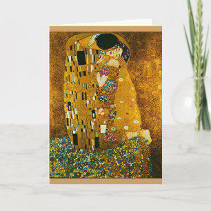 La carte d'art et l'enveloppe "The Kiss" de Gustav