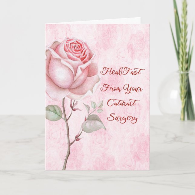 La carte de chirurgie de cataracte avec assez rose (Devant)