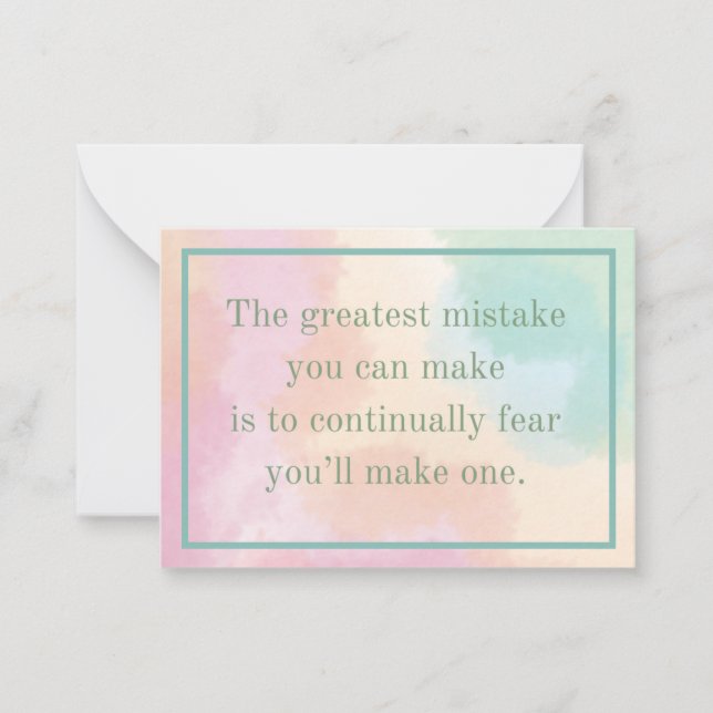 La carte de citation inspirante Greatest Mistake (Devant)
