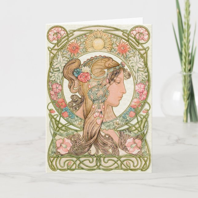La carte de Dame-Salutation d'été (Devant)