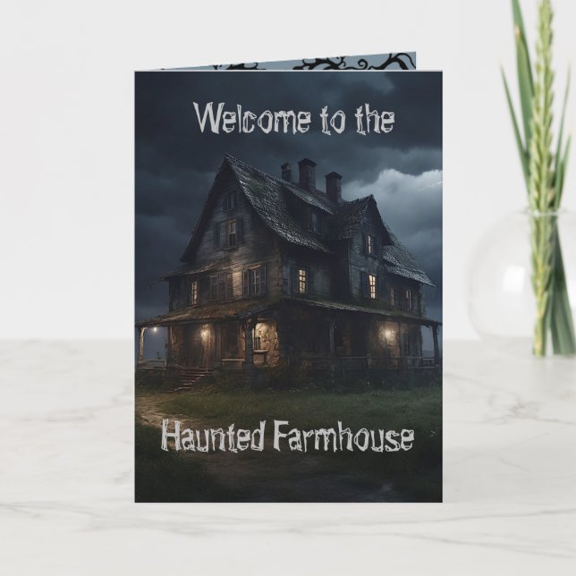 La carte de Halloween de la ferme hantée (Devant)