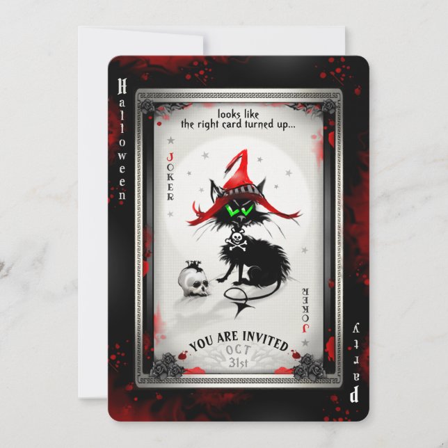 La carte de jeu Black Cat Joker Halloween (Devant)