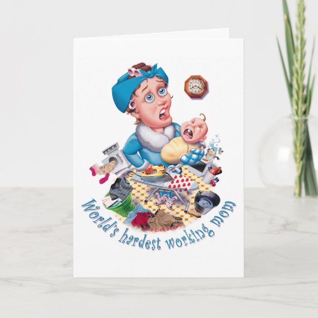 La carte de la fête de la mère qui travaille le pl (Devant)