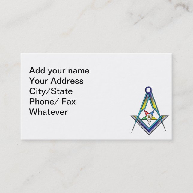 La carte de Masonic/OES (Devant)