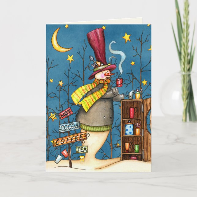 La carte de Noël la plus chaude de bonhomme de (Devant)