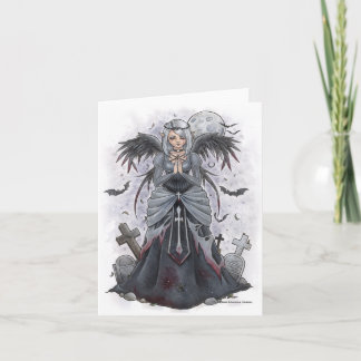 La carte de note foncée d'ange de prêtresse