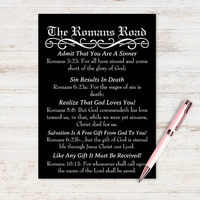 La carte de prière du soudeur de la route Romans (The Romans Road Sinner's Prayer Card)