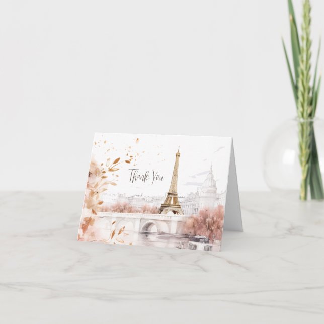 La carte de remerciement de la Tour Eiffel Parisie (Devant)