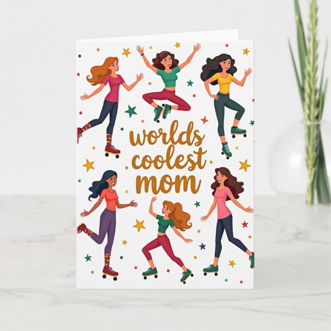 La carte de roller skate de la mère la plus cool d (Devant)