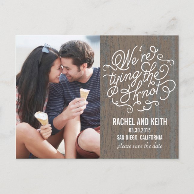 La carte de sauvegarde de date de mariage The Knot (Devant)