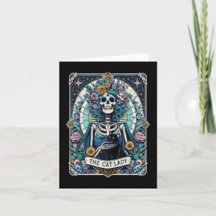La carte de tarot de la dame aux chats squelette m
