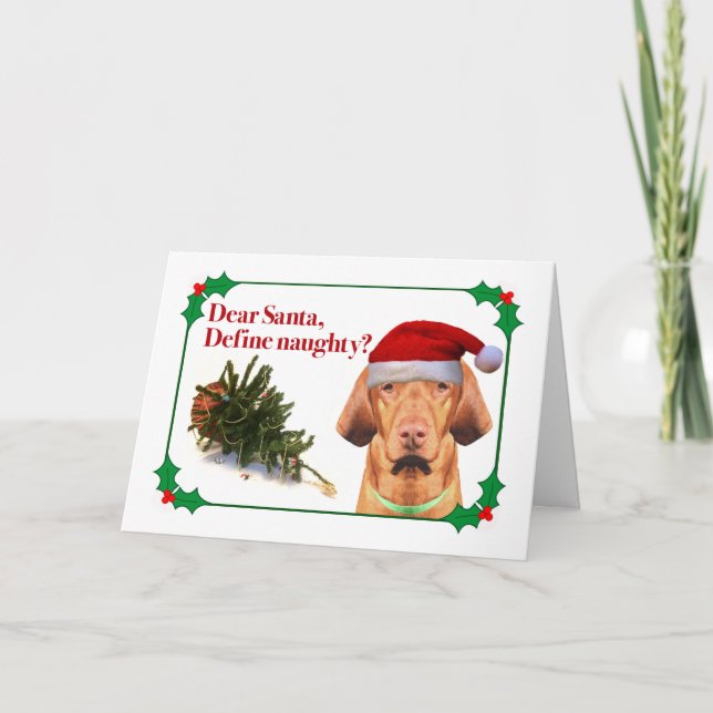 La carte de vacances Naughty Vizsla (Devant)