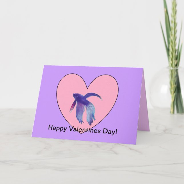 La carte de Valentine de poissons de Betta (Devant)