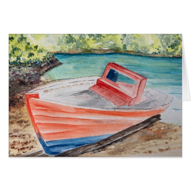 La carte de voeux Boat (Devant horizontal)