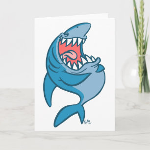 La carte de voeux de caricature Laughton Shark