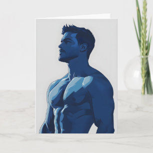 La carte de vœux gay Blue Boy
