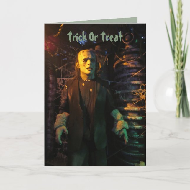 La carte d'Halloween monstre de Frankenstein (Devant)