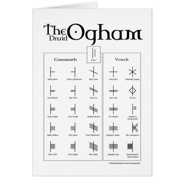 La carte d'Ogham de druide (Devant)