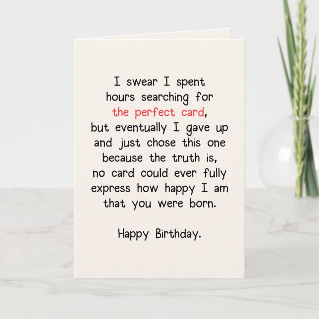 La Carte Parfaite (Anniversaire) #1 (Devant)