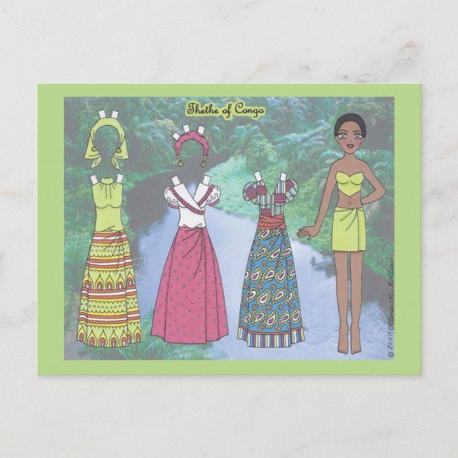 La carte postale de poupée de papier Congo (Devant)