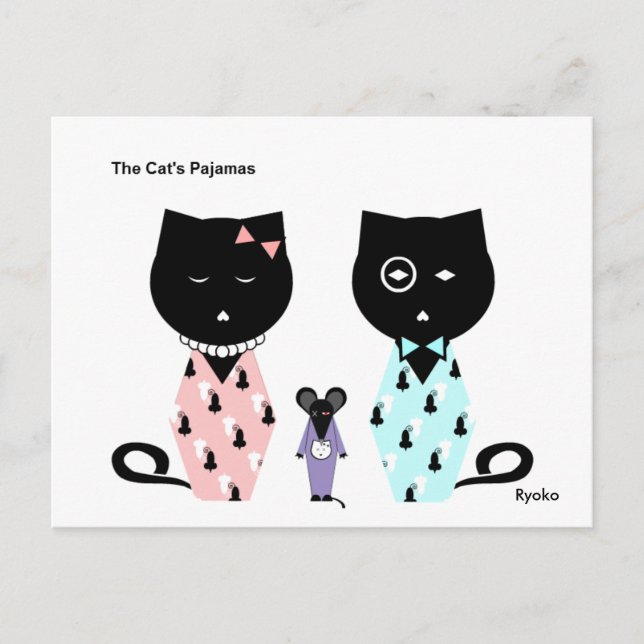 La carte postale Pyjamas du chat (Devant)