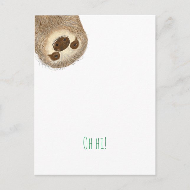 La carte postale Stanley sloth 'oh salut ! ' (Devant)