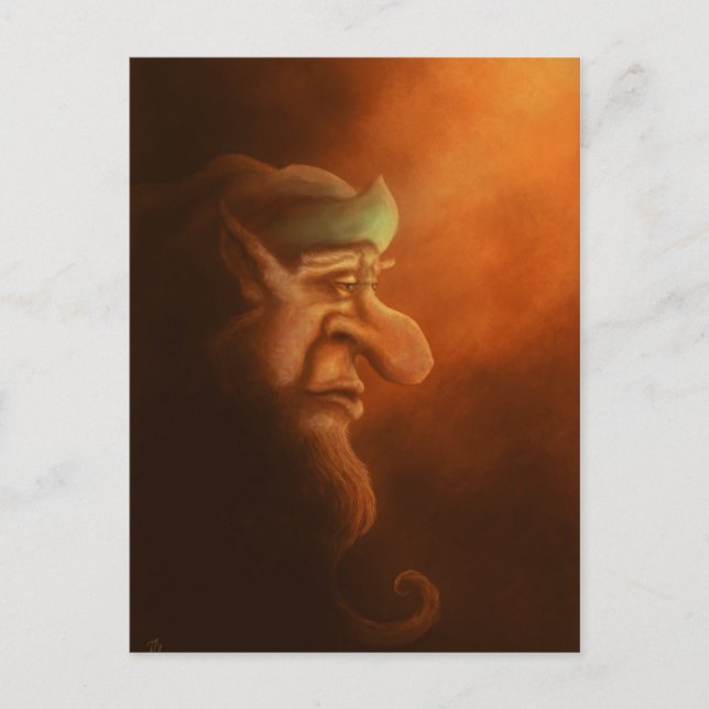 la carte postale unique gnome imaginaire art (Devant)