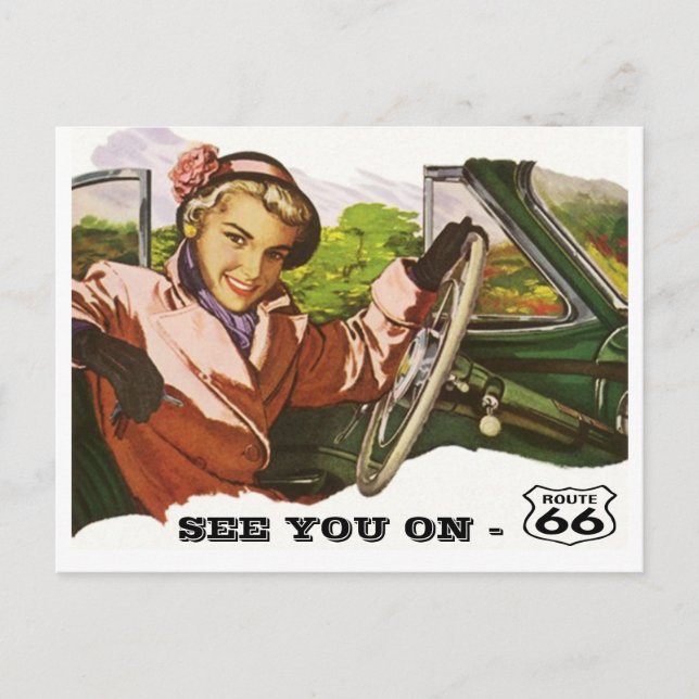 La carte postale vous voient sur l'itinéraire 66 - (Devant)