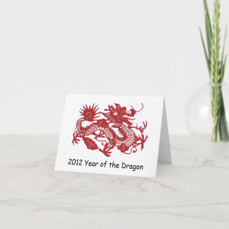 La carte rouge de nouvelle année de dragon