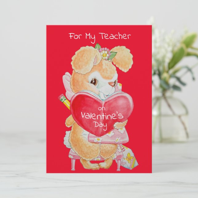 La carte Saint-Valentin pour un bon enseignant (Debout devant)
