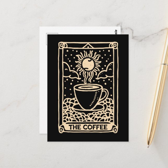 La carte tarot café sombre académicien (Devant/Arrière en situation)