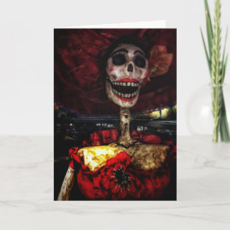 La Catrina de Rojo Day of the Dead Card