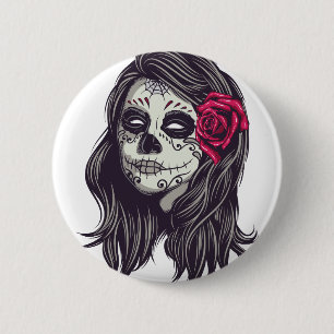 La Catrina - Dia De Los Muertos 2 Inch Round Button