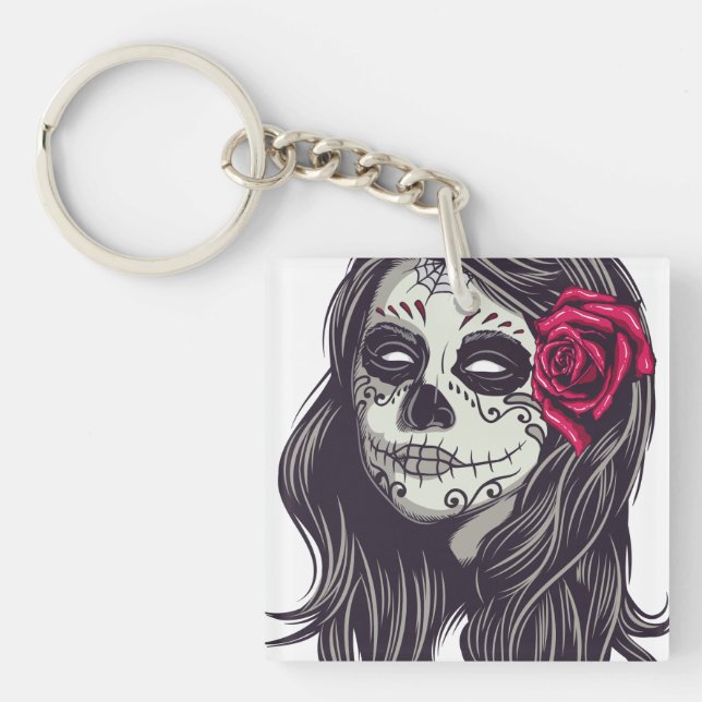 La Catrina - Dia De Los Muertos Keychain (Front)
