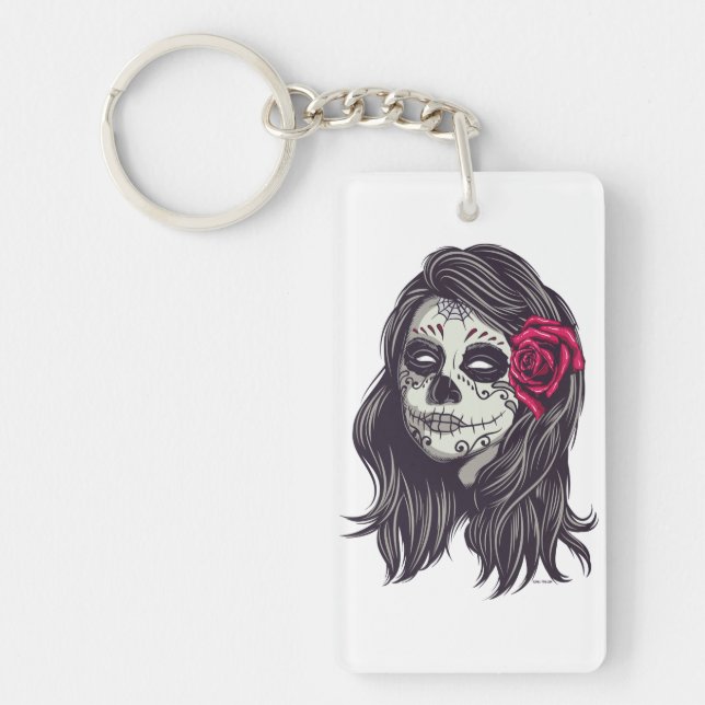 La Catrina - Dia De Los Muertos Keychain (Front)