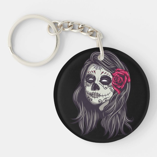 La Catrina - Dia De Los Muertos Keychain (Front)
