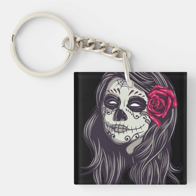 La Catrina - Dia De Los Muertos Keychain (Front)