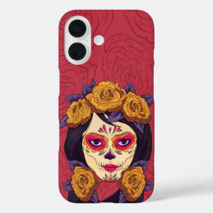La Catrina Floral Skull iPhone 16 Case