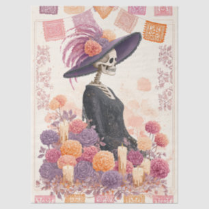 La Catrina Skeleton Lady Day of the Dead Decoupage Tissue Paper