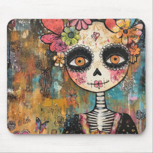 La Catrina Skeleton With Flower Crown Mouse Pad
