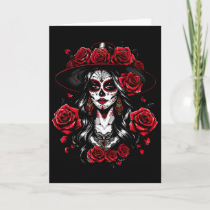 La Catrina Women Dia De Los Muertos Latina Cinco D Card