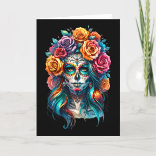 La Catrina Women Dia De Los Muertos Latina Cinco D Card
