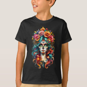 La Catrina Women Dia De Los Muertos Latina Cinco D T-Shirt