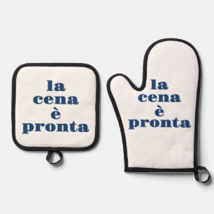 La Cena E Pronta Oven Mitt & Pot Holder Set