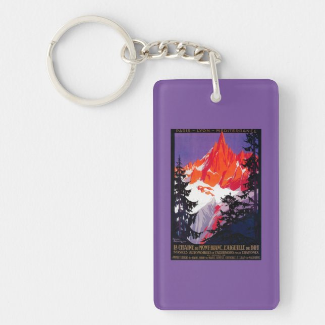 La Chaine De Mont-Blanc Vintage PosterEurope Keychain (Front)
