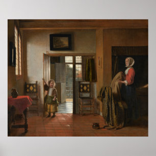 La chambre à coucher - Poster d'art de Pieter de H