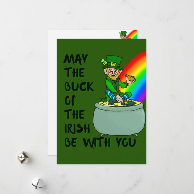 La chance de la carte irlandaise de la Saint Patri (Devant/Arrière en situation)