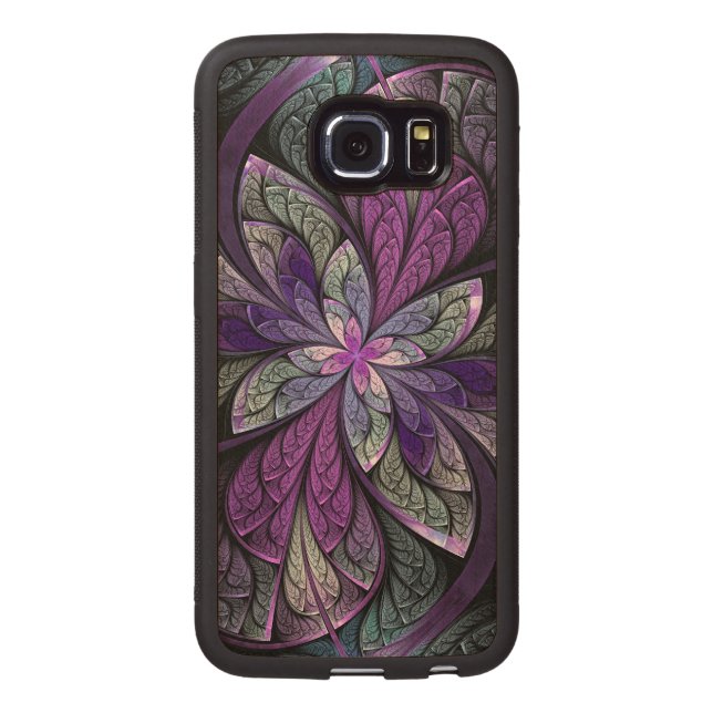 La Chanteuse Violett Carved Wood Samsung Galaxy S6 Edge Case (Back)