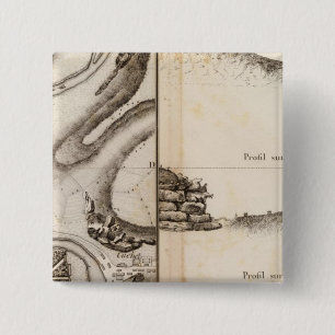 La Charente Atlas Map 2 Inch Square Button