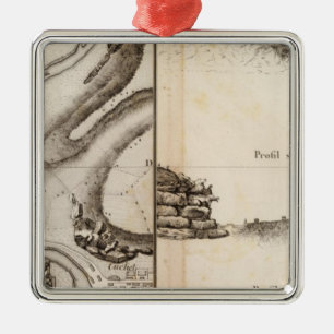 La Charente Atlas Map Metal Ornament